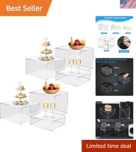 Clear Buffet Risers, 6Pcs Acrylic Boxes Display Risers Food Risers for Buffet... - Picture 1 of 7