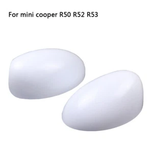 White Side Wing Rearview Mirror Cover Cap Trim for Mini Cooper R50 R52 R53 ABS - Picture 1 of 6