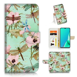 ( For Oppo Reno Z ) Flip Wallet Case Cover AJ24294 Flower Dragonfly - Photo 1 sur 7
