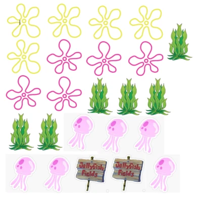 Juego de 24 imágenes comestibles mixtas de Bob Esponja, toppers para galletas para cupcakes, NO PRECORTADOS Foto 1 de 3