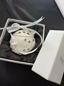 Pandora 2011 Limited Edition Porcelain Snow Ball Silver Stars Christmas Ornament - Picture 1 of 7