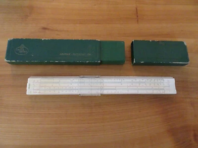 alter Rechenschieber Side Rule Faber Castell 1/54 Darmstadt aus Holz , incl. Etu - Bild 1 von 4