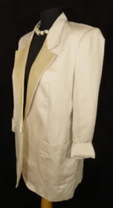 French Connection Womens Linen Cotton Blend Sequin Beige Jacket Blazer Uk 14 Eu - Picture 1 of 9