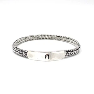 Pulsera Plata 925 19.5cm Joyería Hombre Moderna Maciza 6.4mm Pulsera Punto 27g - Imagen 1 de 15