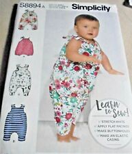 Simplicity S8894 Baby's Knit Romper Pattern for Stretch Knits only-sz XXS-L-New