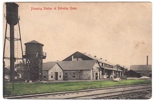 Petrolia, Kansas Pumping Station — Vintage KS Postcard - Picture 1 of 2