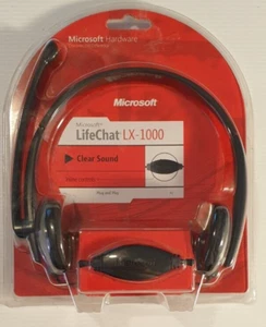 MICROSOFT LIFECHAT LX-1000 Binaural Headset Adjustable Boom Noise Canceling Mic. - Picture 1 of 6