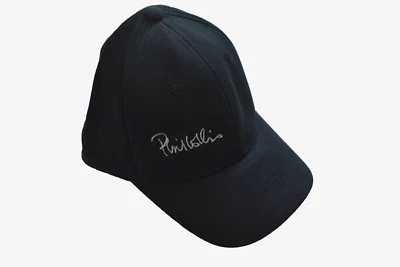 Phil Collins Mens White Signature Embroidered Black Ultra-Fit Hat Cap NWT - Image 1 of 4