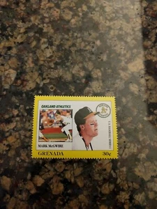 Mark McGwire Rookie RC Oakland A's MLB Grenada Stamp 1988 Stamps - Picture 1 of 2
