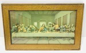 Vintage Lithograph “Last Supper” in Embossed Frame Vintage Early 1900s - Picture 1 of 6