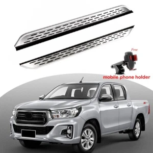 2PCS Running Boards Fit For HILUX REVO 2015-2022 Nerf Bars Side Steps - Picture 1 of 9