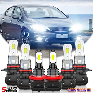 For Honda Civic 2006-2012 2013 2014 2015 LED Headlight Hi/Low Fog Lights Bulbs - Picture 1 of 14