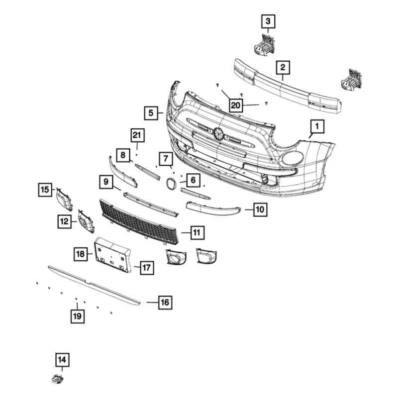 For Fiat 500 2012-2017 Mopar 1SD76KX7AB Front Passenger Side Fog Light Trim Foto 1 de 1