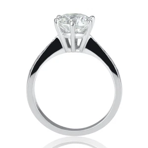 2/3 CT Diamond Engagement Ring Round Cut H/VS2 14K White Gold Size 7 - Picture 1 of 5