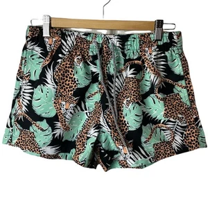 Boardies Multicolor Tropical Cheetahs Boarding Swim Shorts Women's Size M NWT - Picture 1 of 5