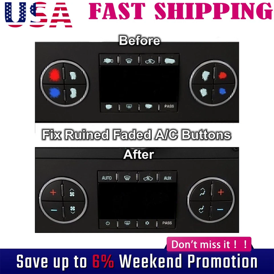 Adesivo adesivo painel de correção botão rádio vinil preto para 2007-2015 Chevy GM Epqfaeqt - Imagem 1 de 4