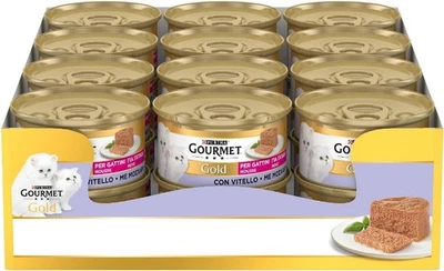 Gold Cibo Umido per Gatti Adulti Mousse Con Manzo 24 Lattine Da 85G - Immagine 1 di 4