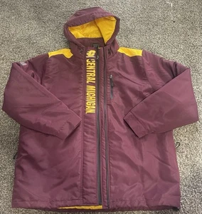 Central Michigan University Full Zip Hooded Winter Jacket Mens 3XL Colosseum - Picture 1 of 3