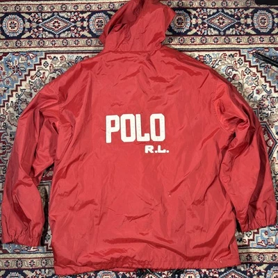 Винтажный 90-х Ralph Lauren Polo Sport 67 ветровка куртка размер XL красный винтажный - Изображение 1 из 4