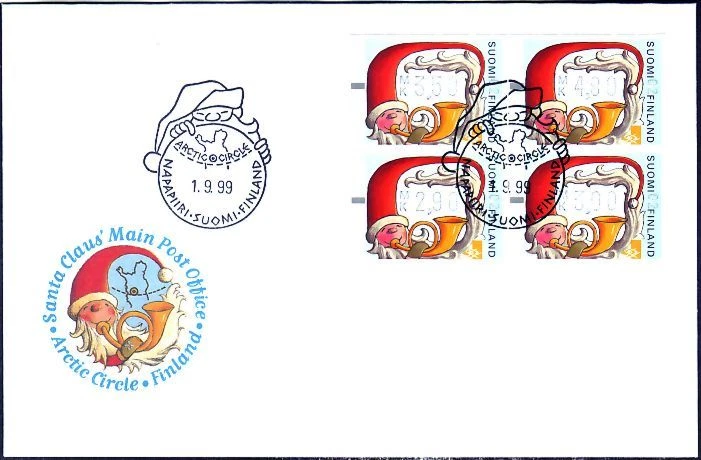 Santa Claus Christmas Arctic Circle ATM Frama Finland Mint FDC 1999 - Image 1 of 1