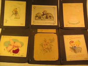 Lot of 6 UNUSED Vintage GREETING CARDS 1930 - 1940s Anniversary [Y79C2h] - Picture 1 of 12