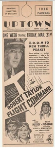 Minneapolis, MN - 1941 Uptown Theatre Door Hanger, Flight Command, Robert Taylor - Picture 1 of 2
