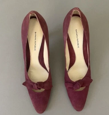 Zapatos de salón Banana Republic de gamuza vino hechos en Italia talla 7,5 nuevos (otros) Foto 1 de 4