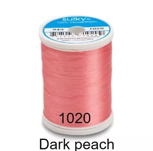 DUNKELPFIRSICH GUTERMANN SULKY 40 WT VISKOSE STICKGARN (850yd 780m) 943-1020 - Bild 1 von 2