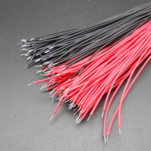200Pcs Black Red 20cm Long Outer Diameter 1MM Double Head Tinned Connecting Wire - Picture 1 of 12