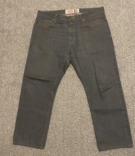 Flint & Tinder Jeans Mens 36x27 Gray Straight Leg Classic Fit Salvaged Denim