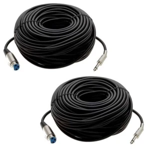 Confezione 2 Cavo Microfono 50Ft XLR 3 Pin DONNA a 1/4" MONO Spina 50 Piedi - Foto 1 di 1