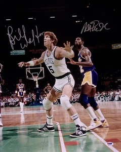 Magic Johnson & Bill Walton Signed Lakers Celtics 16x20 Photo PSA/DNA COA Auto'd - Picture 1 of 24