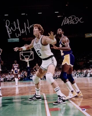 Magic Johnson & Bill Walton Signed Lakers Celtics 16x20 Photo PSA/DNA COA Auto'd - Image 1 of 4