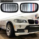For 09 13 E70 E71 X5 X6 Front Nose Grille M Trim And 3 Color In Glossy Black Pair