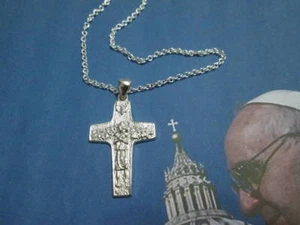 Papa Francesco Croce con catena in Argento 925-produzione artigiana - Bild 1 von 5