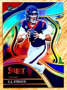 C.J. STROUD 2023 Panini Select CLUB LEVEL Novato Rojo y Azul Troquelado #289 TEXANOS - Imagen 1 de 1