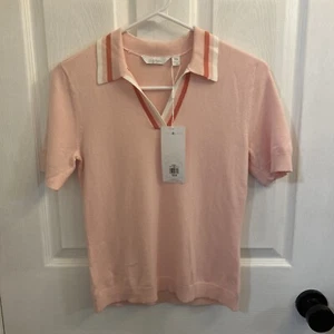 Lady Hagen Women's Contrast Trim Short Sleeve Golf Polo, Pink, XS NWT - Picture 1 of 13