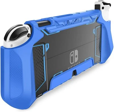 For Nintendo Switch OLED 2021 Console Joy-Con, Mumba TPU Grip 360 Case Dockable - Image 1 of 4