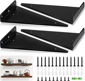 Shelf Brackets 12 inch - Heavy Duty & Extra Thick Shelf Triangular Bracket 4pcs - Picture 1 of 5