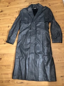 Vintage Fermin Herren Zweireiher Grau Leder Trenchcoat 40” - Bild 1 von 12