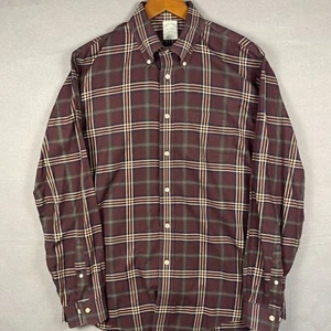 Brooks Brothers Milano Shirt Men’s Large Purple Plaid OCDB American Supima - Picture 1 of 11