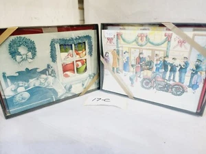 Lot of 2- Vintage Harley Davidson 1991 Christmas Card Packs of 10 - Picture 1 of 7