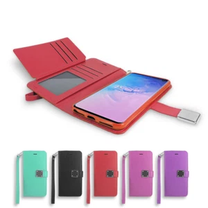 #1 Leather Folio Card Holder Wallet Cover Case For Samsung Galaxy S10 Plus/ G975 - Picture 1 of 28