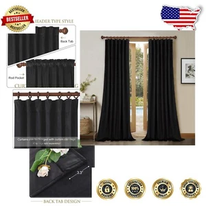 High-Quality Velvet Blackout Curtains, Room Darkening Set W52 x L84 - 2 Panels - Picture 1 of 11