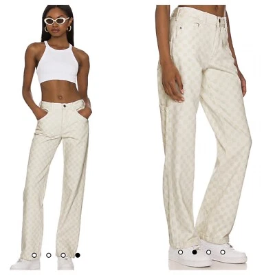 Pantalones de tiro bajo Lovers and Friends Tyler carpintero en cuadros crudos talla 23 revolve Foto 1 de 4