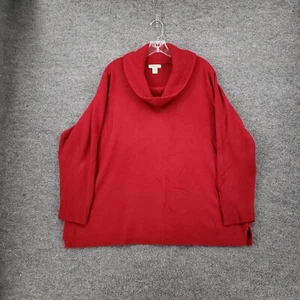 Hampshire Studio Sweater Womens 3X Plus Red Luxelon Pullover Jumper - Picture 1 of 9