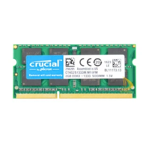Crucial 8GB 2Rx8 PC3-1333S DDR3-10600 SODIMM 1.5V 204PIN Laptop Memory RAM _CL9_ - Picture 1 of 5