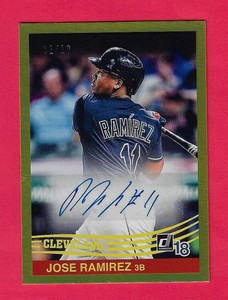 JOSE RAMIREZ 2018 Panini Donruss Retro 1984 Signatures GOLD HOLO /10 84S-JR READ