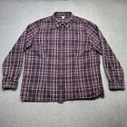 Duluth Trading Top Womens Xl Purple Plaid Free Swingin Flannel Pockets Outdoor