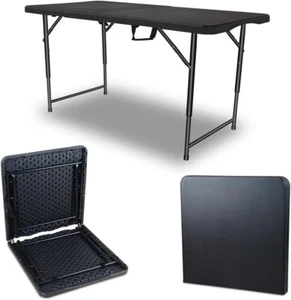 4FT Folding Picnic Table Portable Fold-in-Half Plastic Dining Picnic Party Table - Picture 1 of 7